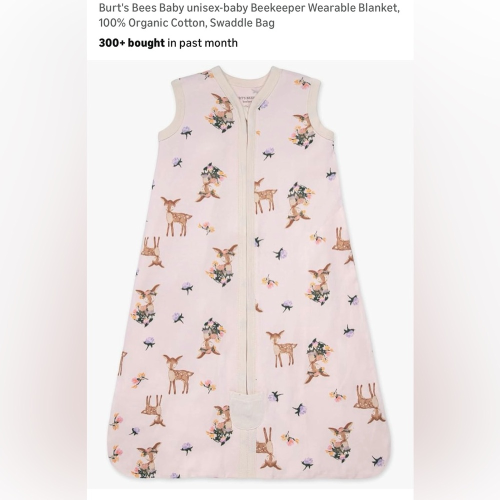 Burt's Bees Pink Deer Sleep Sack